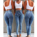 High Waist Jeans  Stretch  Bodycon Tassel Belt Push Up - For you and all