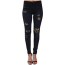 High Waist Jeans  Slim Hole Leopard Patchwork - For you and all