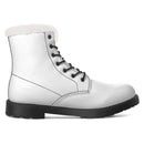 White  Fur Leather Boot