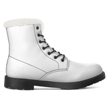 White  Fur Leather Boot