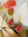 Fucsia and Flamingo Pink Statement Earrings