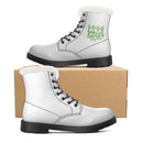 White  Fur Leather Boot