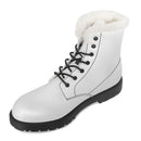 White  Fur Leather Boot
