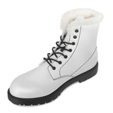 White  Fur Leather Boot